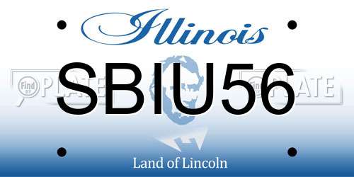 SBIU56 Illinois License Plate