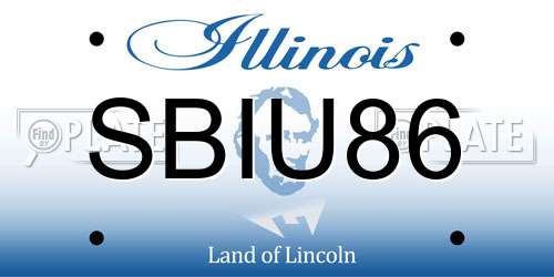SBIU86 Illinois License Plate