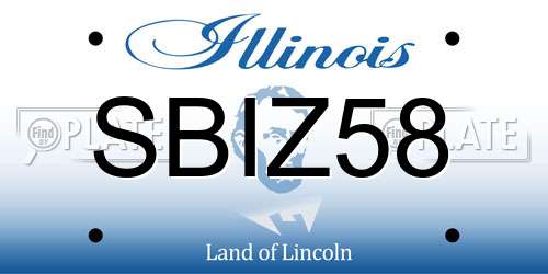 SBIZ58 Illinois License Plate