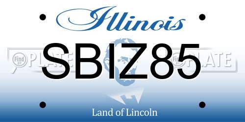 SBIZ85 Illinois License Plate