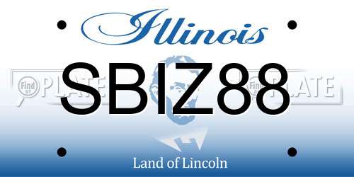SBIZ88 Illinois License Plate