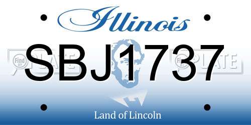 SBJ1737 Illinois License Plate