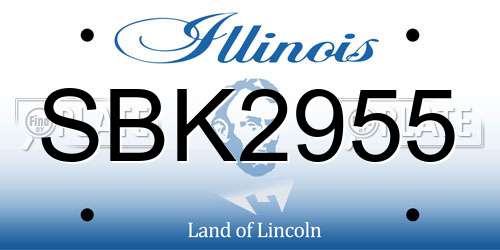 SBK2955 Illinois License Plate