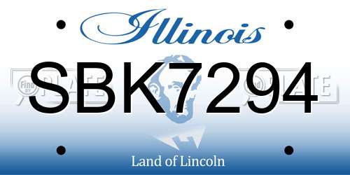 SBK7294 Illinois License Plate