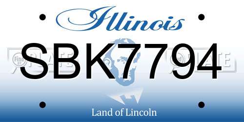 SBK7794 Illinois License Plate