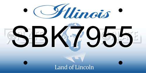 SBK7955 Illinois License Plate