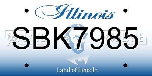 SBK7985 Illinois License Plate