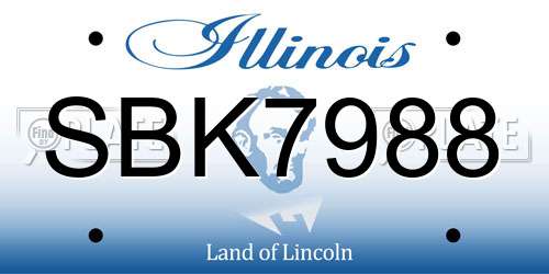 SBK7988 Illinois License Plate