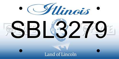 SBL3279 Illinois License Plate