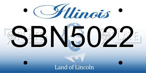SBN5022 Illinois License Plate