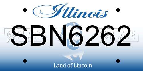 SBN6262 Illinois License Plate