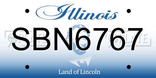 SBN6767 Illinois License Plate