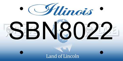SBN8022 Illinois License Plate