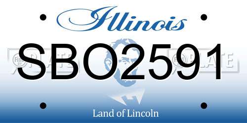 SBO2591 Illinois License Plate