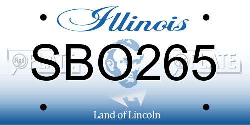SBO265 Illinois License Plate