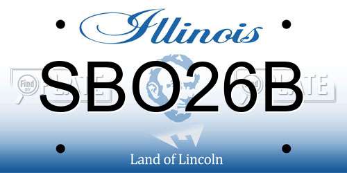 SBO26B Illinois License Plate