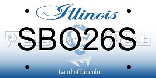 SBO26S Illinois License Plate