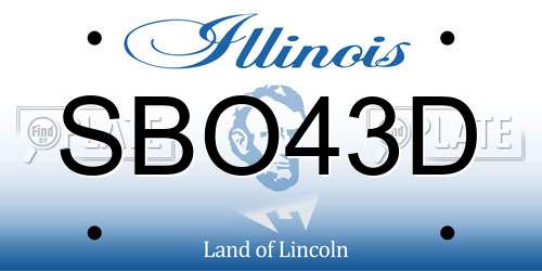 SBO43D Illinois License Plate
