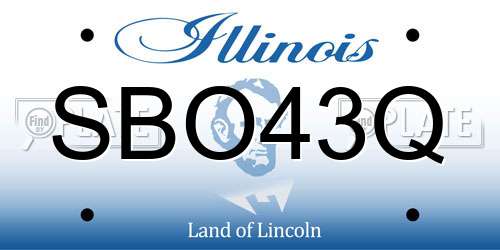 SBO43Q Illinois License Plate