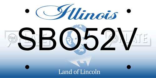 SBO52V Illinois License Plate