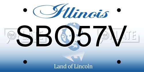SBO57V Illinois License Plate