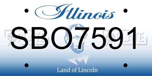 SBO7591 Illinois License Plate