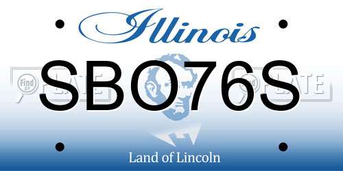 SBO76S Illinois License Plate