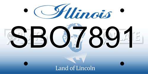 SBO7891 Illinois License Plate