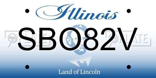 SBO82V Illinois License Plate