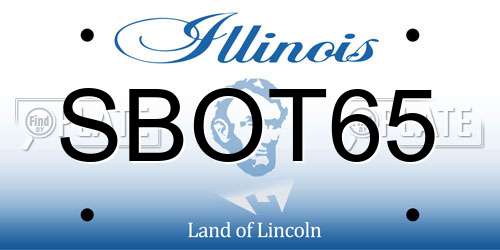 SBOT65 Illinois License Plate