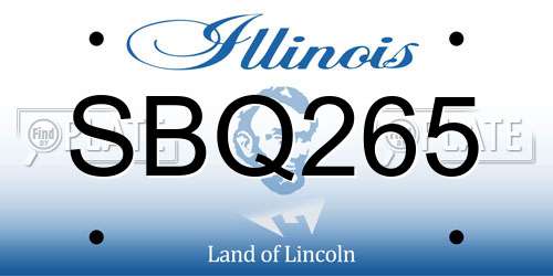 SBQ265 Illinois License Plate