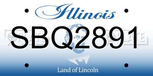 SBQ2891 Illinois License Plate