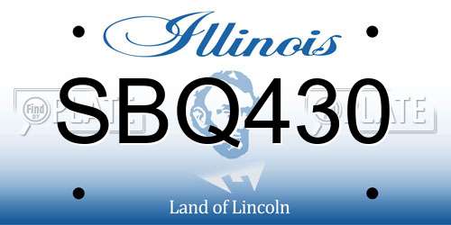 SBQ430 Illinois License Plate