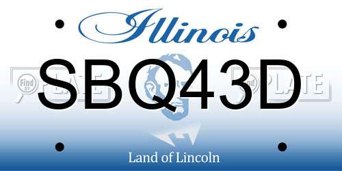 SBQ43D Illinois License Plate