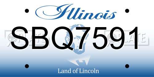 SBQ7591 Illinois License Plate
