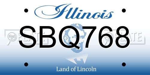 SBQ768 Illinois License Plate