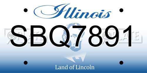 SBQ7891 Illinois License Plate