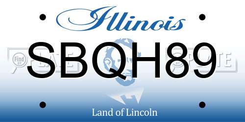 SBQH89 Illinois License Plate