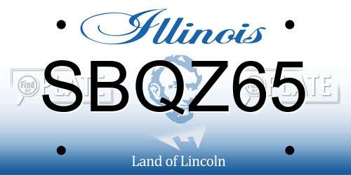 SBQZ65 Illinois License Plate
