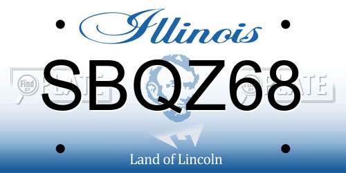 SBQZ68 Illinois License Plate