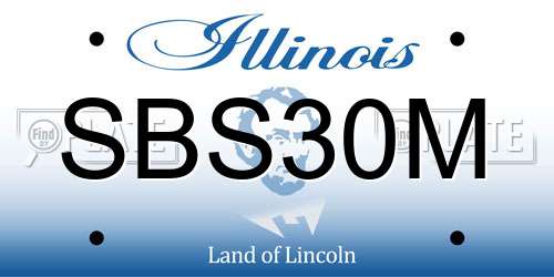 SBS30M Illinois License Plate