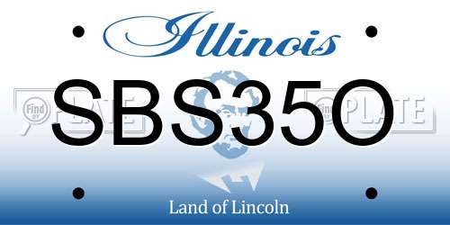 SBS35O Illinois License Plate
