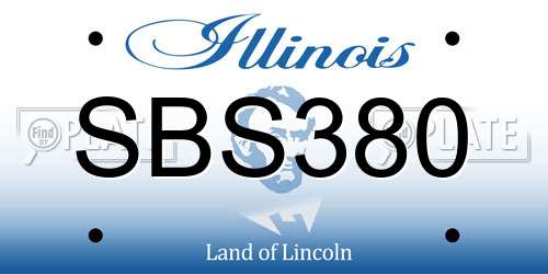 SBS380 Illinois License Plate