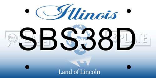 SBS38D Illinois License Plate