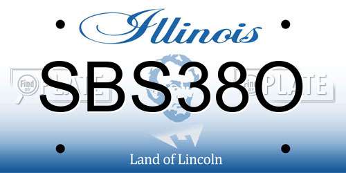 SBS38O Illinois License Plate