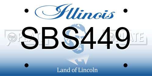 SBS449 Illinois License Plate