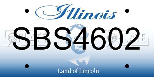 SBS4602 Illinois License Plate