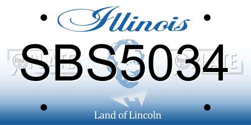 SBS5034 Illinois License Plate