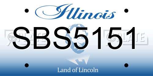 SBS5151 Illinois License Plate