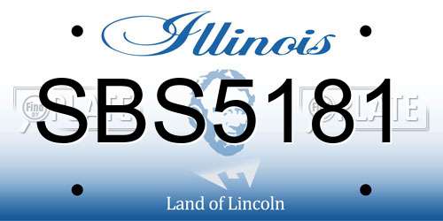 SBS5181 Illinois License Plate